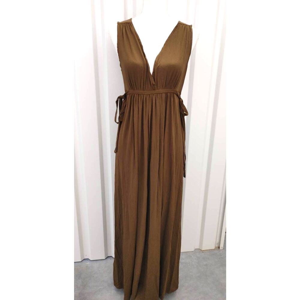 Max Edition Maxi Dress Deep V Front & Back Side Ties Medium